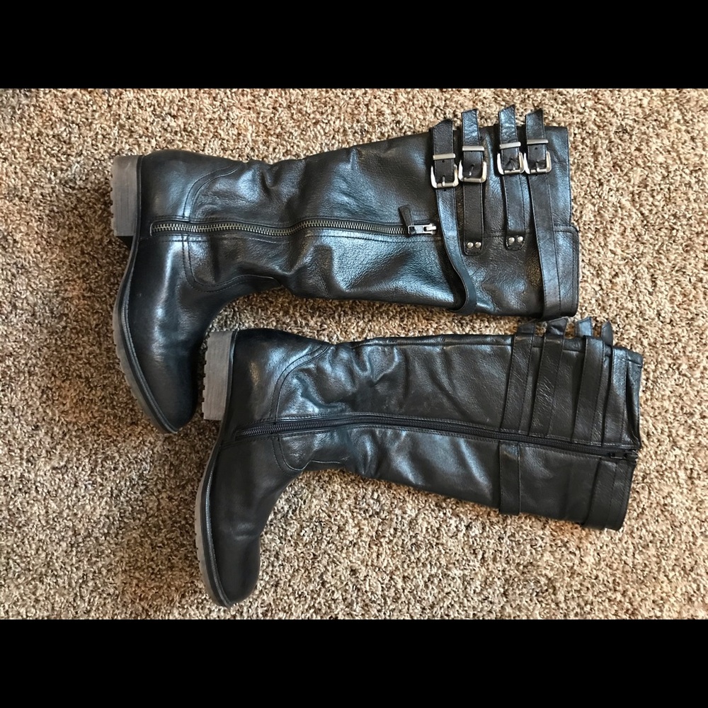 Black Leather Steve Madden Boots